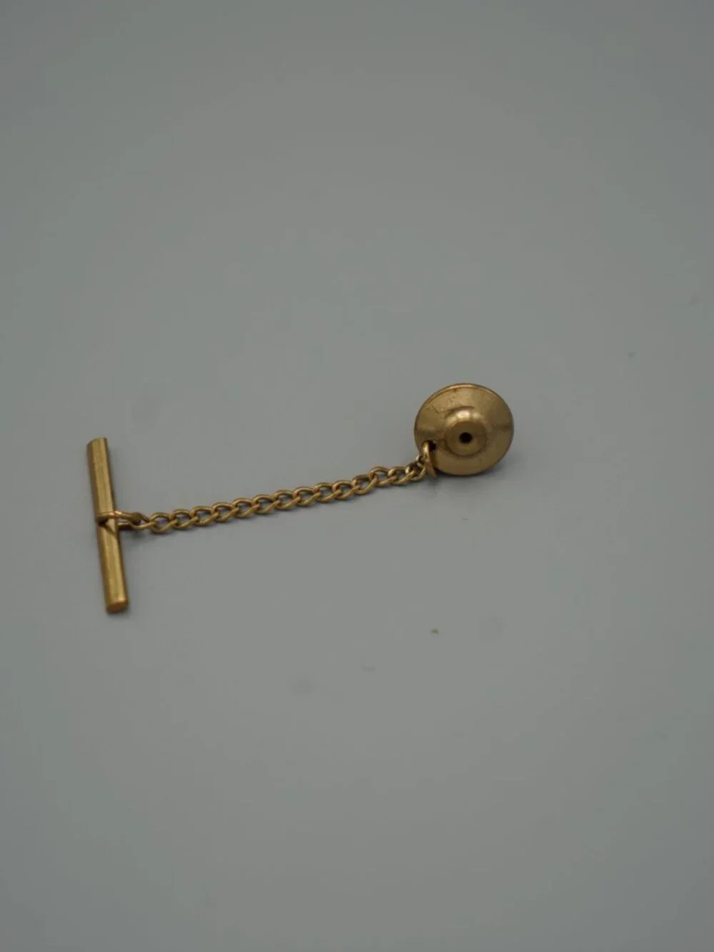 Vintage MCM Ballou 1/20 12KT Gold Filled Tie Tack Lapel Pin-Signed w/ Box-Etched